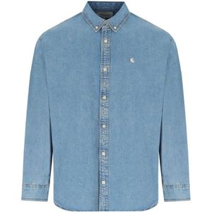 Carhartt Wip, Heren, Overhemden, Blauw, Maat: S Denim,