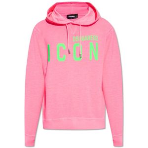 Dsquared2, Heren, Sweatshirts & Hoodies, Roze, Maat: S Katoen,