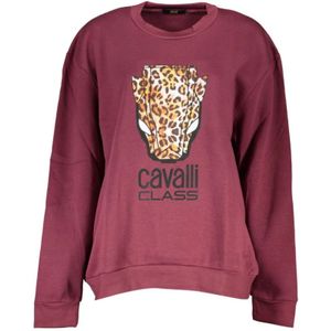 Cavalli Class, Dames, Sweatshirts & Hoodies, Paars, Maat: M Fleece,