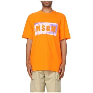 Msgm, Heren, Tops, Oranje, Maat: M
