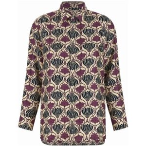 Max Mara, Dames, Blouses & Shirts, Paars, Maat: M Zijde,