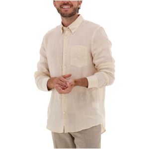 Tiger of Sweden, Heren, Overhemden, Beige, Maat: 2XL Linnen,