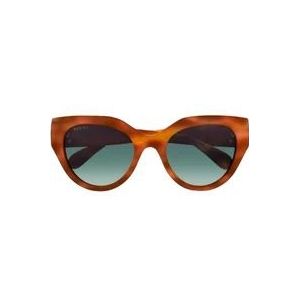 Gucci Havana Green Zonnebril , Brown , Dames , Maat: 52 MM