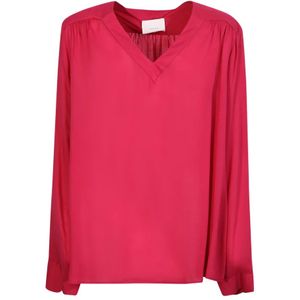 Xacus, Dames, Blouses & Shirts, Roze, Maat: S Viscose,