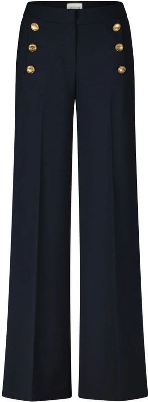 Stoffen broek met bandplooien, model 'BRIDGET'