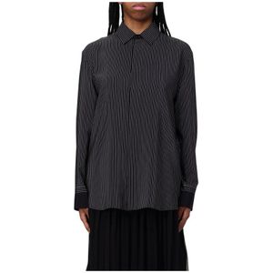 Pinstripe - Blouse - Zwart - 100% Zijde