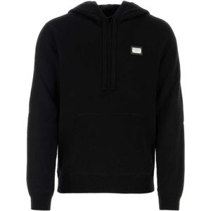 Dolce & Gabbana, Heren, Sweatshirts & Hoodies, Zwart, Maat: XS Wol,