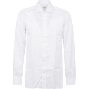 Buonamassa, Heren, Overhemden, Wit, Maat: L Katoen,