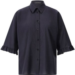 Luisa Cerano, Dames, Blouses & Shirts, Blauw, Maat: S Katoen,