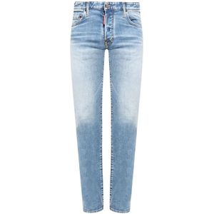 Dsquared2 Kleurrijke Slim-Fit Denim Jeans , Blue , Heren , Maat: XL