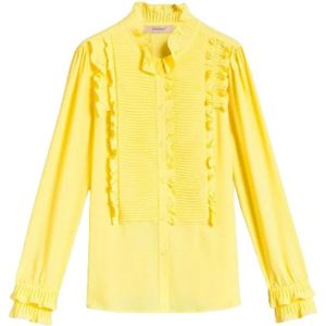 Twinset, Dames, Blouses & Shirts, Geel, Maat: XL Zijde,
