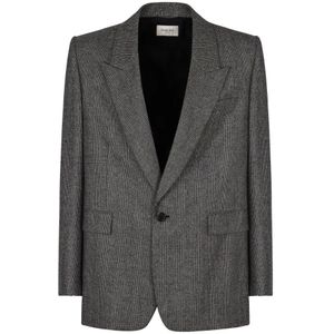 Saint Laurent, Heren, Jassen, Grijs, Maat: L Wol,