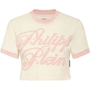 Philipp Plein, Dames, Tops, Beige, Maat: XS Katoen,