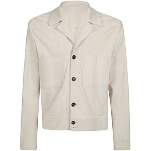 Eleventy, Heren, Jassen, Beige, Maat: S Suède,