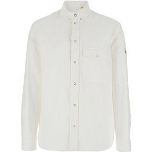 Moncler - Casual Shirt - Wit - Katoen - Lange Mouwen