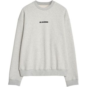 Jil Sander, Dames, Sweatshirts & Hoodies, Grijs, Maat: M Katoen,