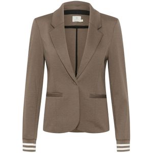 Kaffe - Dames Blazer - Bruin met Gestreepte Voering - Leer