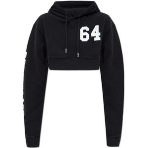 Dsquared2, Dames, Sweatshirts & Hoodies, Zwart, Maat: XS Katoen,