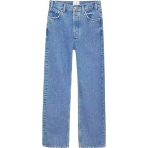 Anine Bing - Straight Jeans - Blauw - 100% Katoen - Middelhoge Taille