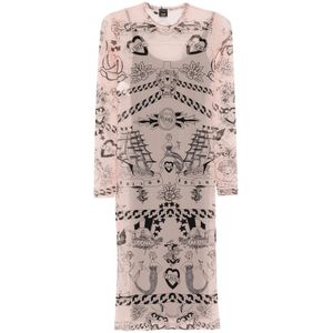 Pinko, Dames, Jurken, Roze, Maat: S Nylon,