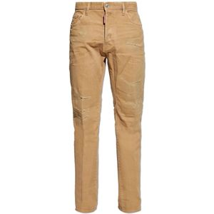 Dsquared2, Heren, Jeans, Bruin, Maat: M Leer,