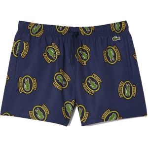 Lacoste, Heren, Badkleding, Blauw, Maat: S Poliester,