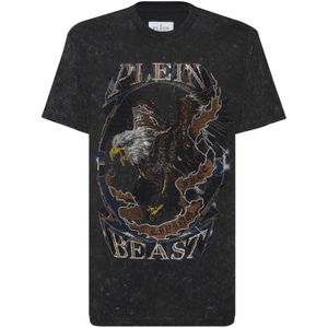 Philipp Plein, Heren, Tops, Zwart, Maat: M Katoen,