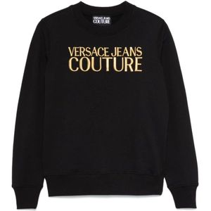 Versace Jeans Couture, Dames, Sweatshirts & Hoodies, Zwart, Maat: S Katoen,