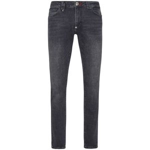 Philipp Plein, Heren, Jeans, Zwart, Maat: W40 Denim,