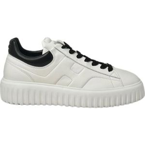 Hogan Gestreepte Vetersneakers , White , Heren , Maat: 40 EU