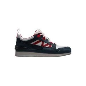 Moncler Lage Top Wit Blauw Rood Sneakers , White , Heren , Maat: 44 EU