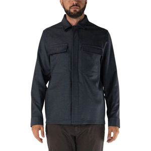 Cruna, Heren, Overhemden, Grijs, Maat: 4XL Wol,