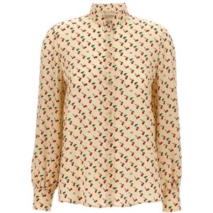 Valentino Garavani, Dames, Blouses & Shirts, Beige, Maat: XS Zijde,