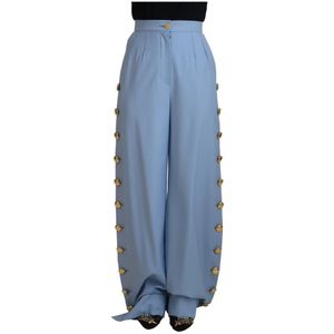 Dolce & Gabbana, Dames, Broeken, Blauw, Maat: XS Zijde,