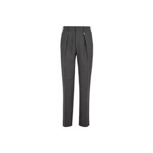 Fendi Donkergrijze broek met elastische tailleband , Gray , Heren , Maat: M