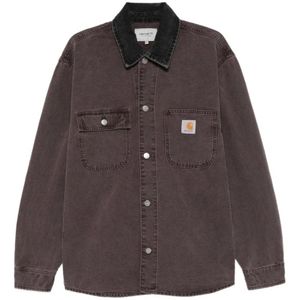 Carhartt Wip, Heren, Overhemden, Paars, Maat: L Corduroy,