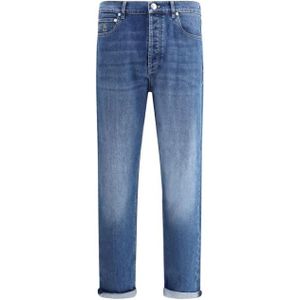 Brunello Cucinelli, Heren, Jeans, Blauw, Maat: M Katoen,