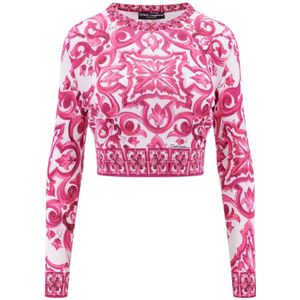 Dolce & Gabbana, Dames, Tops, Roze, Maat: 2XS Zijde,