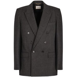 Saint Laurent, Dames, Jassen, Grijs, Maat: M Wol,