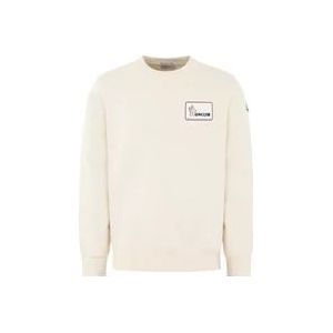 Moncler Heren Logo Sweatshirt Wit , White , Heren , Maat: XL