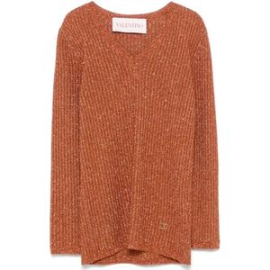 Valentino, Dames, Truien, Oranje, Maat: XS Viscose,