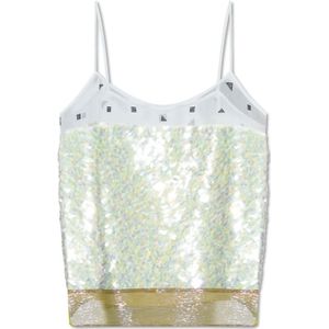 Tory Burch, Dames, Tops, Beige, Maat: S Poliester,