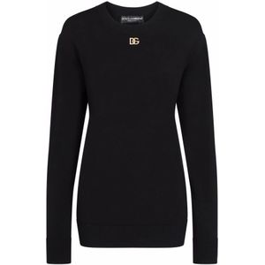 Dolce & Gabbana, Dames, Truien, Zwart, Maat: L