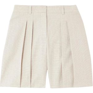Theory, Dames, Korte broeken, Beige, Maat: XS Linnen,