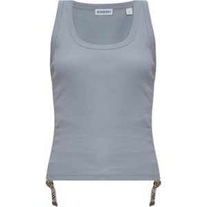 Burberry, Dames, Tops, Blauw, Maat: S Katoen,