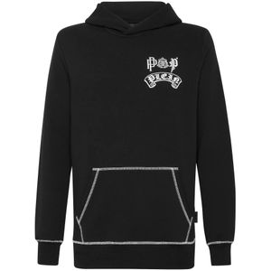 Philipp Plein, Heren, Sweatshirts & Hoodies, Zwart, Maat: L Katoen,