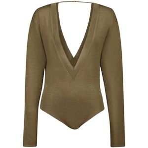 Saint Laurent, Dames, Tops, Groen, Maat: M Zijde,