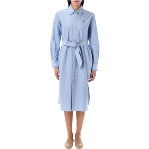 Polo Ralph Lauren - Katoenen Oxford Overhemdjurk - Blauw