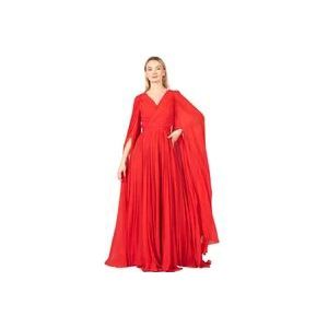 Pinko Elegante Avondjurk met Omslaghalslijn , Red , Dames , Maat: 3XS