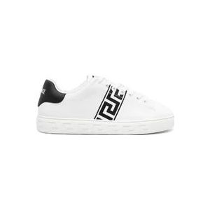 Versace Witte Sneakers met Handtekening Greca Borduursel , White , Heren , Maat: 40 EU
